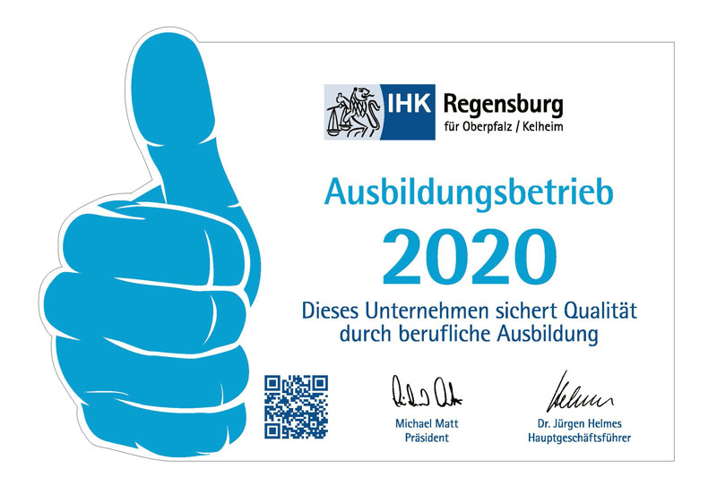 ROFA erhält Auszeichnung „IHK-Ausbildungsbetrieb 2020″